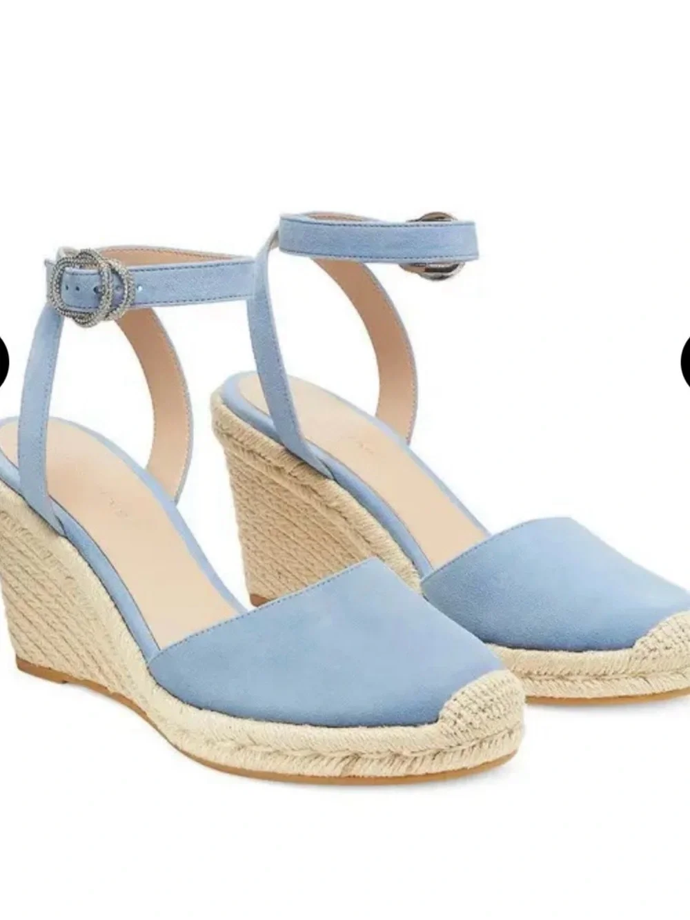 Stuart Weitzman Espadrille Wedge with crystal-encrusted buckle Size 8, NEW